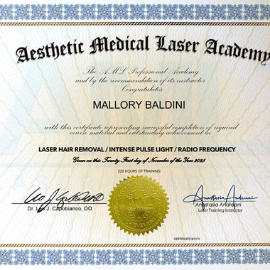 Original Certification AML Laser Academy